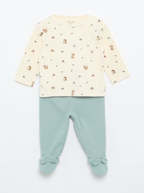Conjunto de pijama interlock - 2 peças - Kiabi