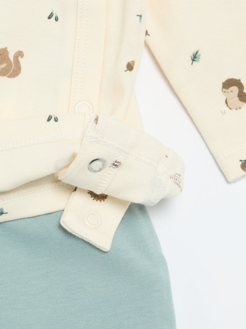 Conjunto de pijama interlock - 2 peças Azul - Kiabi