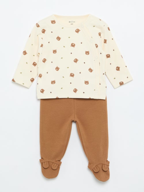 Conjunto de pijama interlock - 2 peças - Kiabi