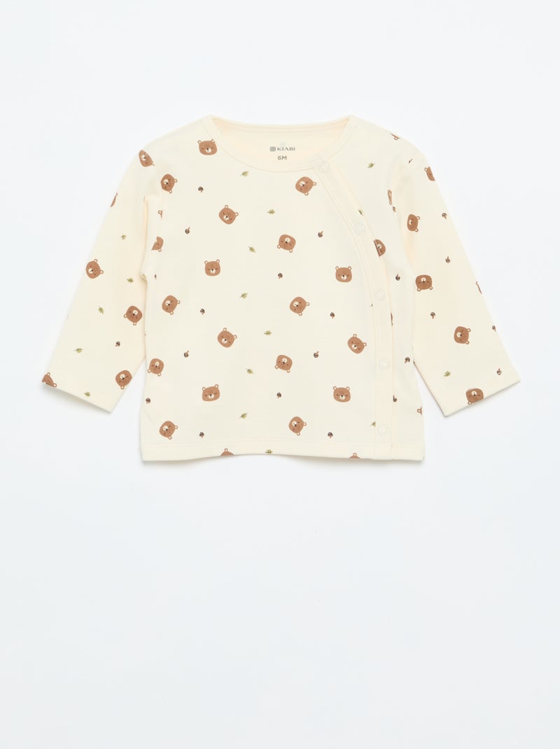 Conjunto de pijama interlock - 2 peças Bege - Kiabi