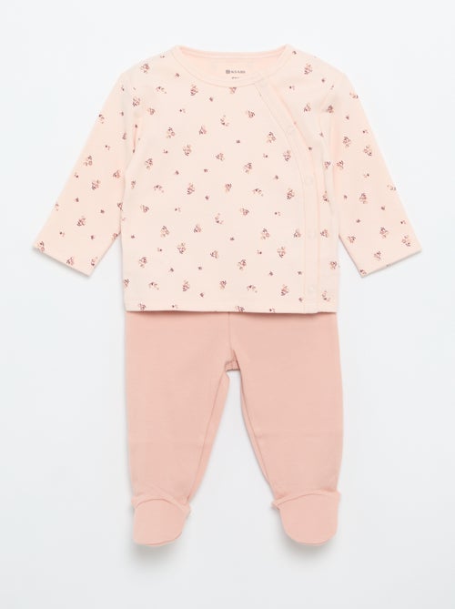 Conjunto de pijama interlock - 2 peças - Kiabi
