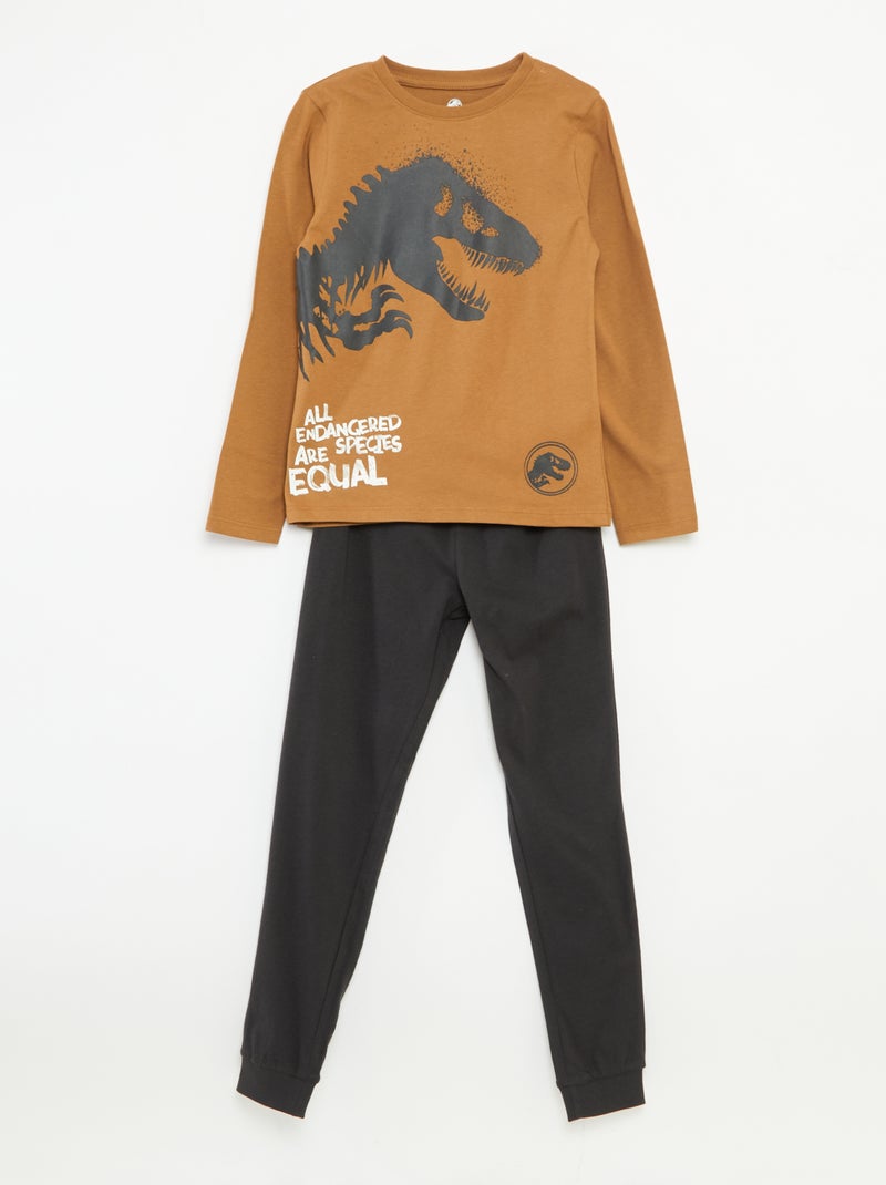 Conjunto de pijama 'Jurassic Park' t-shirt + calças - 2 peças Castanho - Kiabi