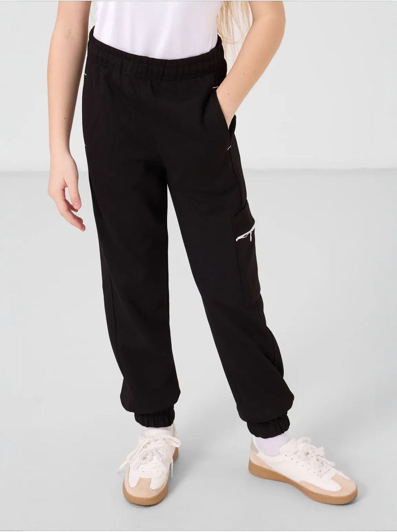Conjunto de pijama juvenil unissexo em mistura de algodão tommy Preto - Kiabi
