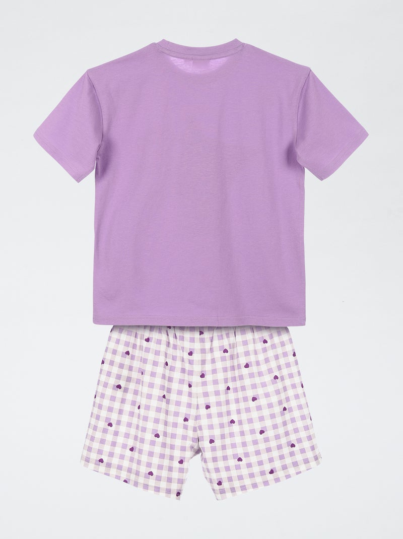 Conjunto de pijama 'Kuromi' em algodão Violeta - Kiabi
