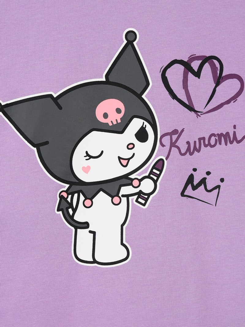 Conjunto de pijama 'Kuromi' em algodão Violeta - Kiabi