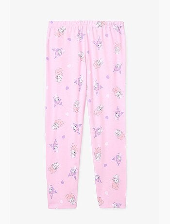 Conjunto de pijama kuromi friends de manga comprida em algodão para menina penti