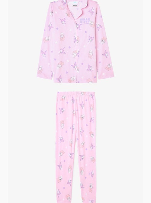 Conjunto de pijama kuromi friends de manga comprida em algodão para menina penti - Kiabi