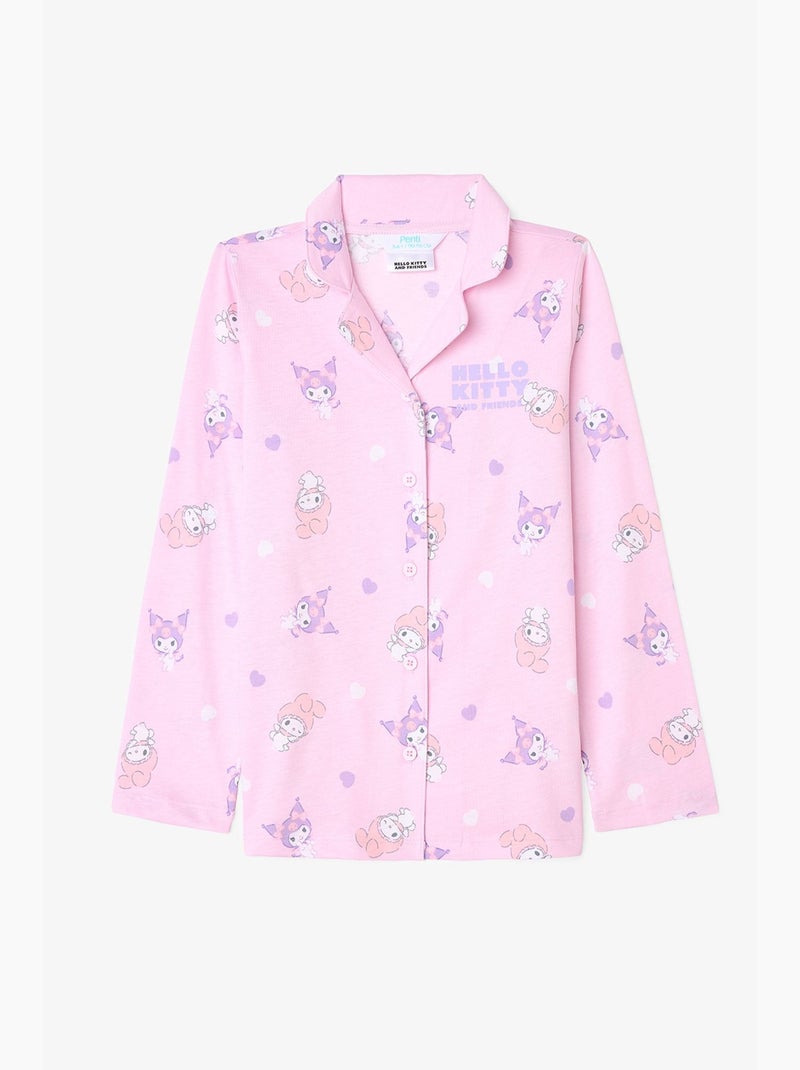 Conjunto de pijama kuromi friends de manga comprida em algodão para menina penti Rosa - Kiabi