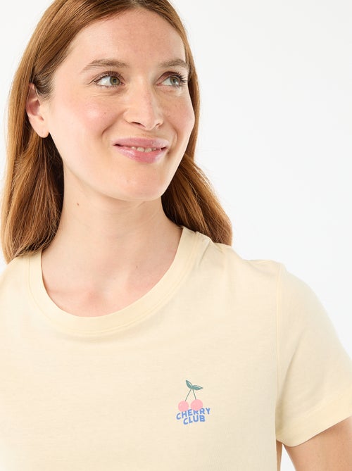 Conjunto de pijama leve com top + calções com riscas - Kiabi