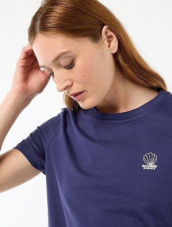 Conjunto de pijama leve com top + calções com riscas