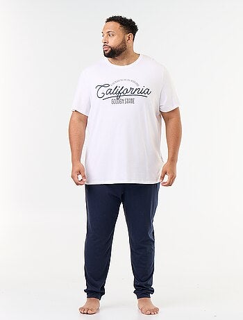 Conjunto de pijama longo t-shirt + calças - 2 peças