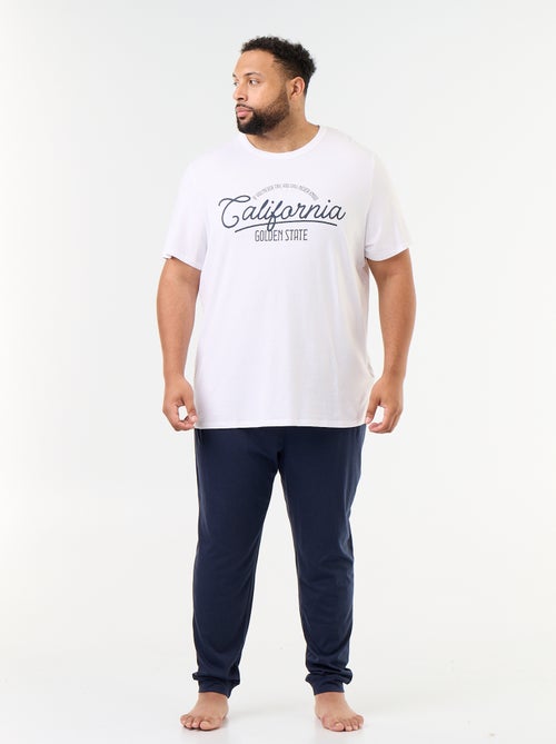 Conjunto de pijama longo t-shirt + calças - 2 peças - Kiabi