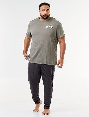 Conjunto de pijama longo t-shirt + calças - 2 peças