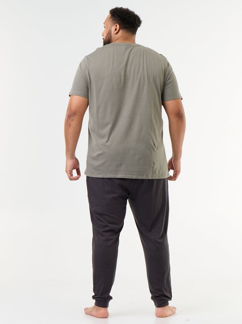 Conjunto de pijama longo t-shirt + calças - 2 peças - Kiabi
