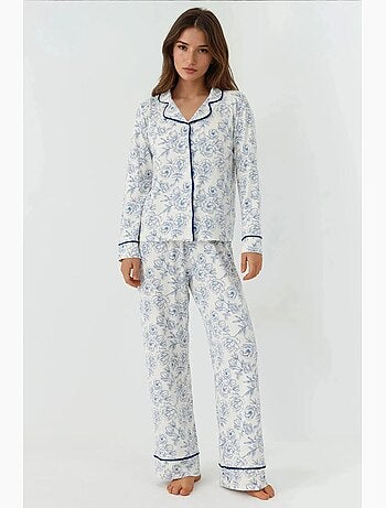 Conjunto de pijama loungewear de manga comprida com estampado floral hiccup
