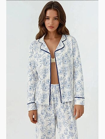 Conjunto de pijama loungewear de manga comprida com estampado floral hiccup