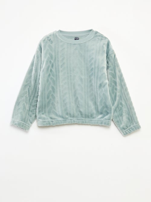 Conjunto de pijama macio liso - Kiabi