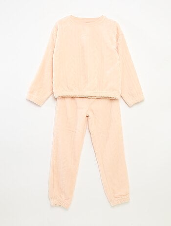 Conjunto de pijama macio liso
