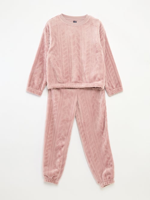 Conjunto de pijama macio liso - Kiabi