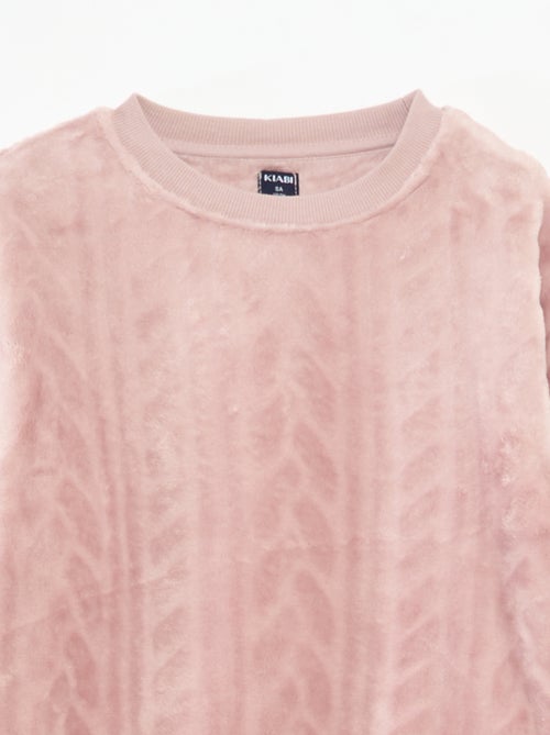 Conjunto de pijama macio liso - Kiabi