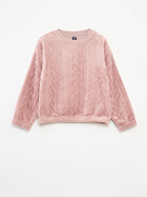 Conjunto de pijama macio liso - Kiabi