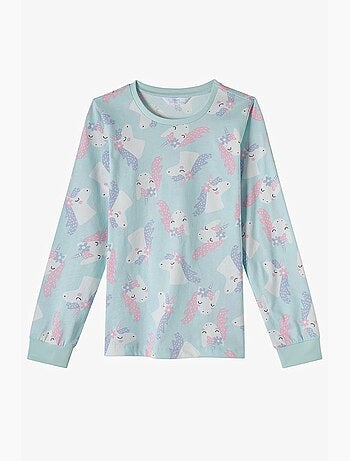 Conjunto de pijama magical repeat infantil de algodão, manga comprida penti