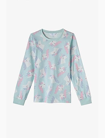 Conjunto de pijama magical repeat infantil de algodão, manga comprida penti