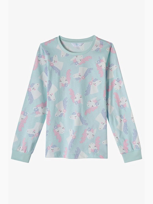 Conjunto de pijama magical repeat infantil de algodão, manga comprida penti - Kiabi