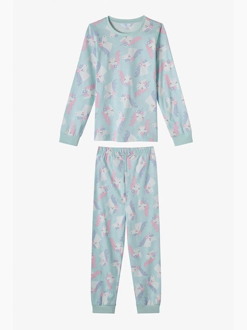 Conjunto de pijama magical repeat infantil de algodão, manga comprida penti - Kiabi