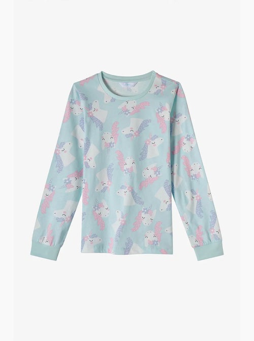Conjunto de pijama magical repeat infantil de algodão, manga comprida penti - Kiabi
