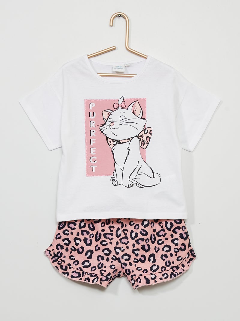 Conjunto de pijama 'Maria' 'Os Aristogatos' Branco/ Rosa - Kiabi