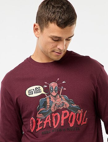 Conjunto de pijama 'Marvel' 'Deadpool' em algodão