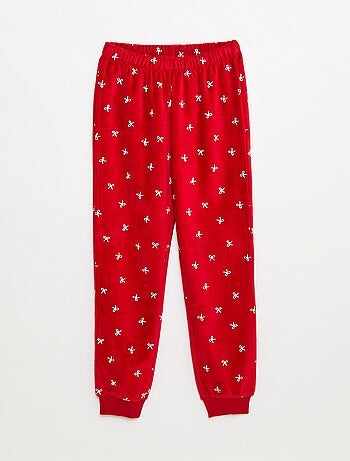 Conjunto de pijama + máscara de Natal em veludo
