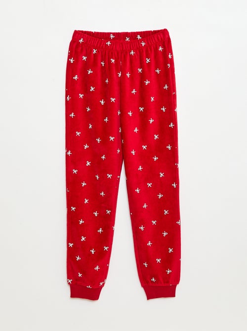 Conjunto de pijama + máscara de Natal em veludo - Kiabi