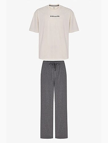 Conjunto de pijama masculino modern stone oversized de manga curta penti