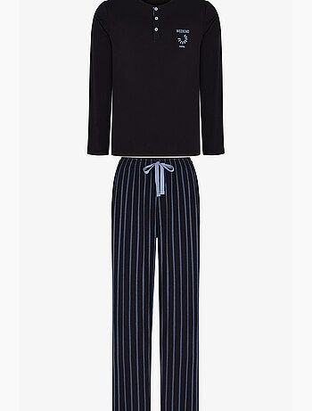 Conjunto de pijama masculino nightform às riscas, manga comprida penti