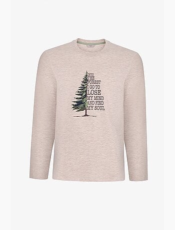 Conjunto de pijama masculino pine forest xadrez, manga comprida penti