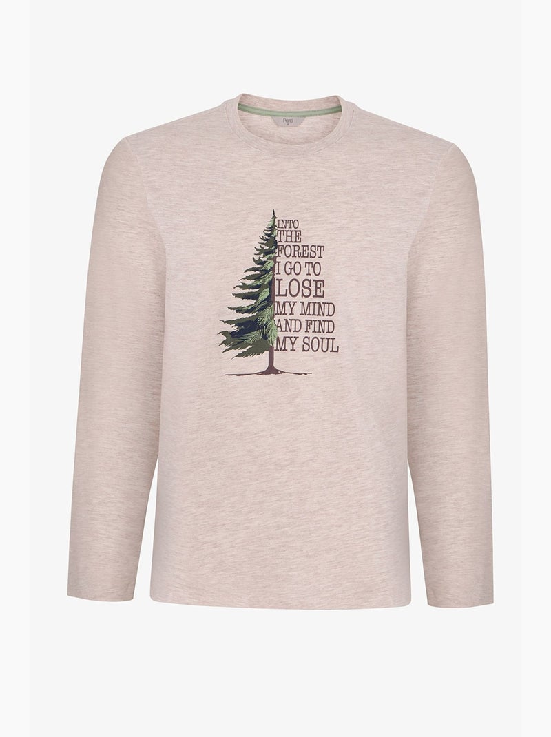 Conjunto de pijama masculino pine forest xadrez, manga comprida penti Verde oliva - Kiabi