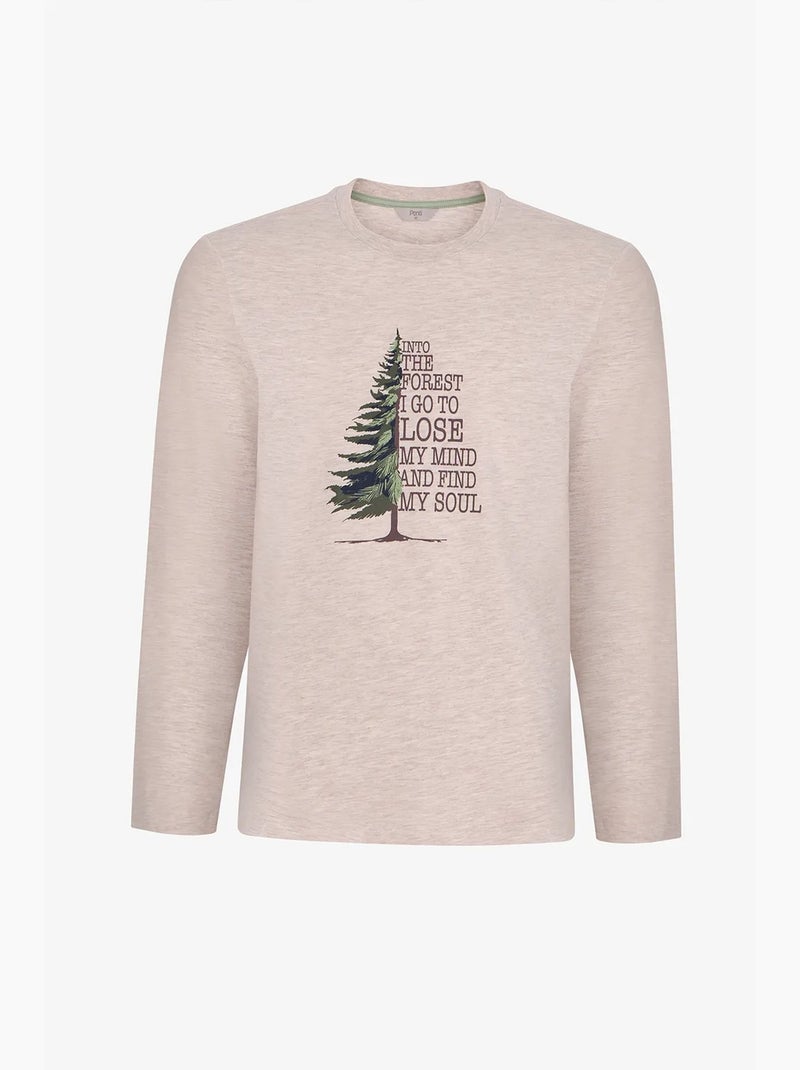 Conjunto de pijama masculino pine forest xadrez, manga comprida penti Verde oliva - Kiabi