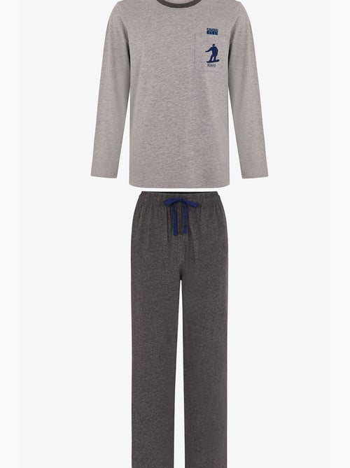 Conjunto de pijama masculino snow glide de manga comprida penti - Kiabi Conjunto de pijama masculino snow glide de manga comprida penti - Kiabi