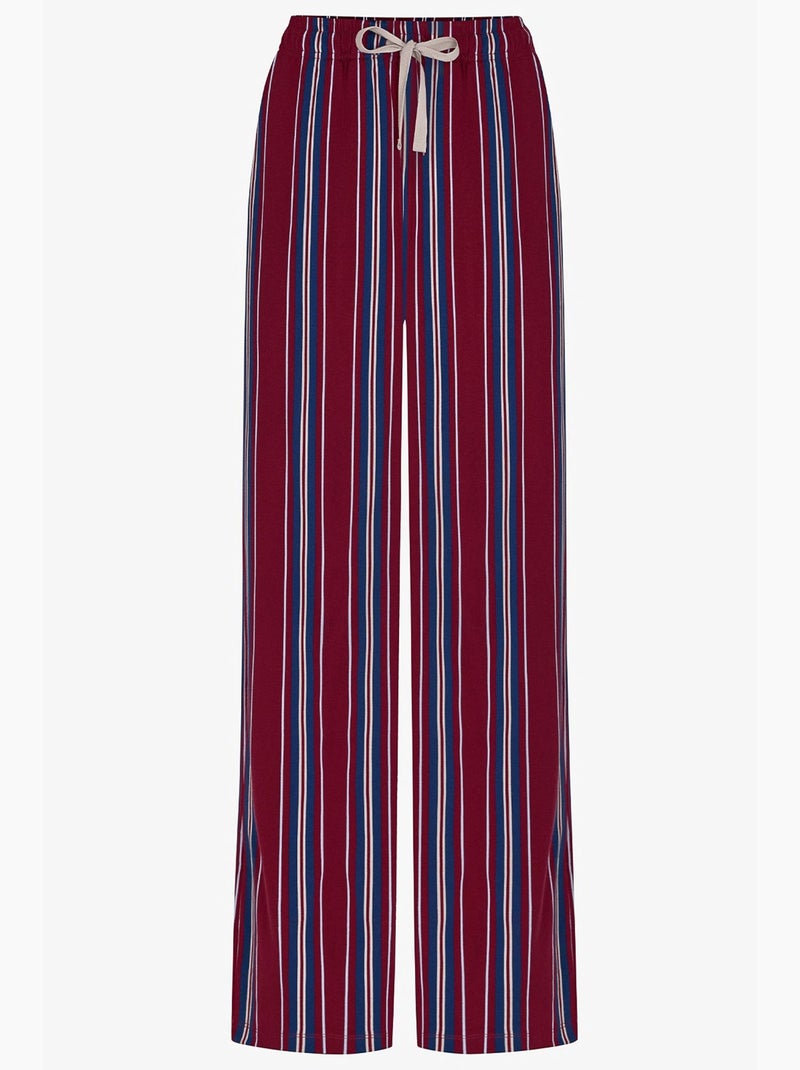 Conjunto de pijama masculino soundwave às riscas, calça comprida e manga comprida penti Cinza-bordô Azul - Kiabi