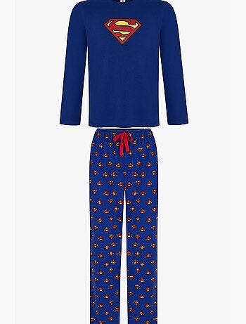 Conjunto de pijama masculino superman xadrez de manga comprida penti