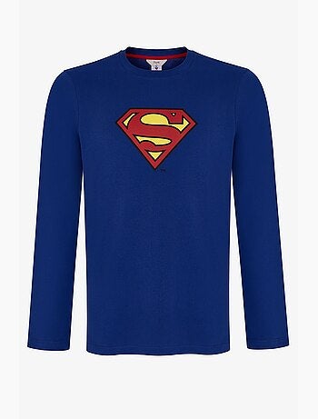 Conjunto de pijama masculino superman xadrez de manga comprida penti
