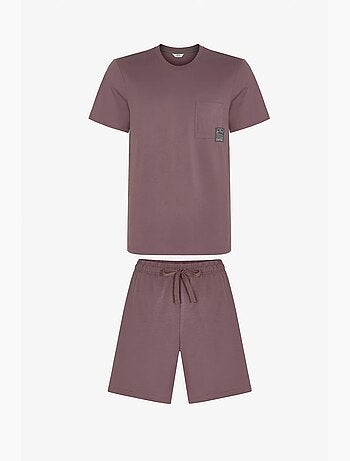 Conjunto de pijama masculino woodland earth com manga curta e short penti