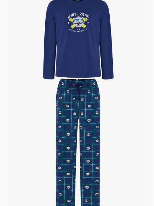 Conjunto de pijama masculino zone de manga comprida penti - Kiabi Conjunto de pijama masculino zone de manga comprida penti - Kiabi