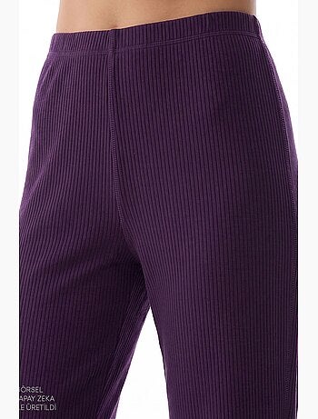 Conjunto de pijama midnight mood canelado de manga comprida penti