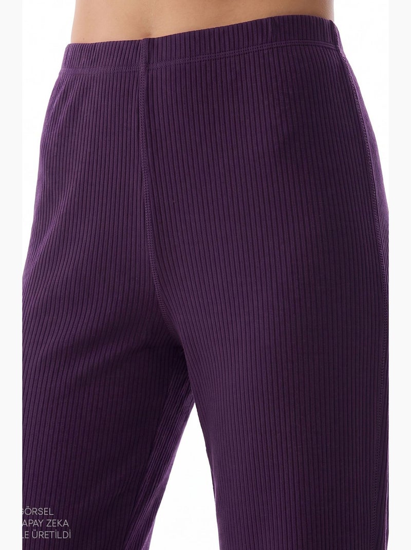 Conjunto de pijama midnight mood canelado de manga comprida penti Roxo - Kiabi