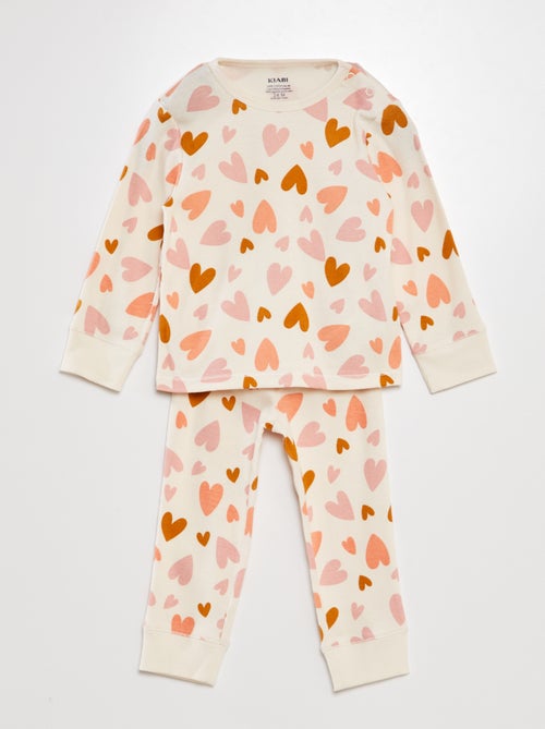Conjunto de pijama nervurado - 2 peças - Kiabi