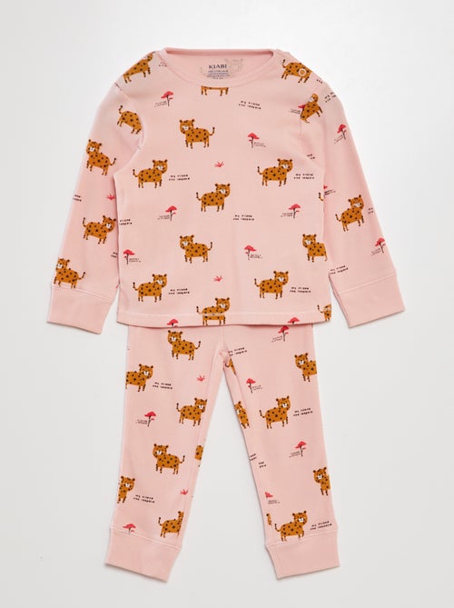 Conjunto de pijama nervurado - 2 peças - Kiabi