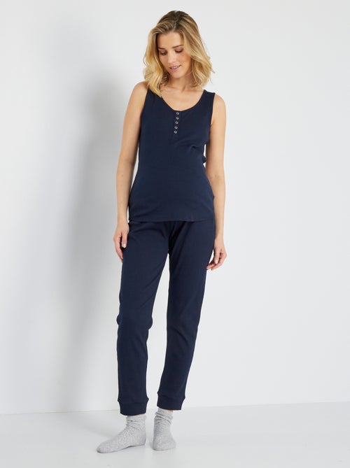 Conjunto de pijama nervurado pré-mamã  - 2 peças - Kiabi